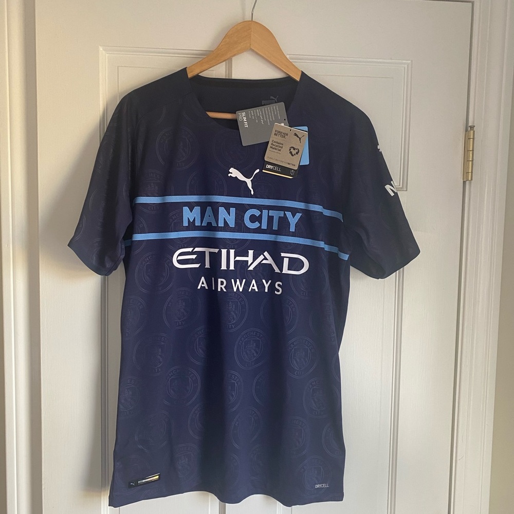 XL Puma Manchester City Third Men's Blue Jersey 21/22 Authentic Player Issue